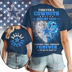 Dallas Cowboys Forever Fan Crystal Heart Win Or Lose Graphic Navy Blue T Shirt Dallas Cowboys Forever Fan Crystal Heart Win Or Lose Graphic Navy Blue T Shirt