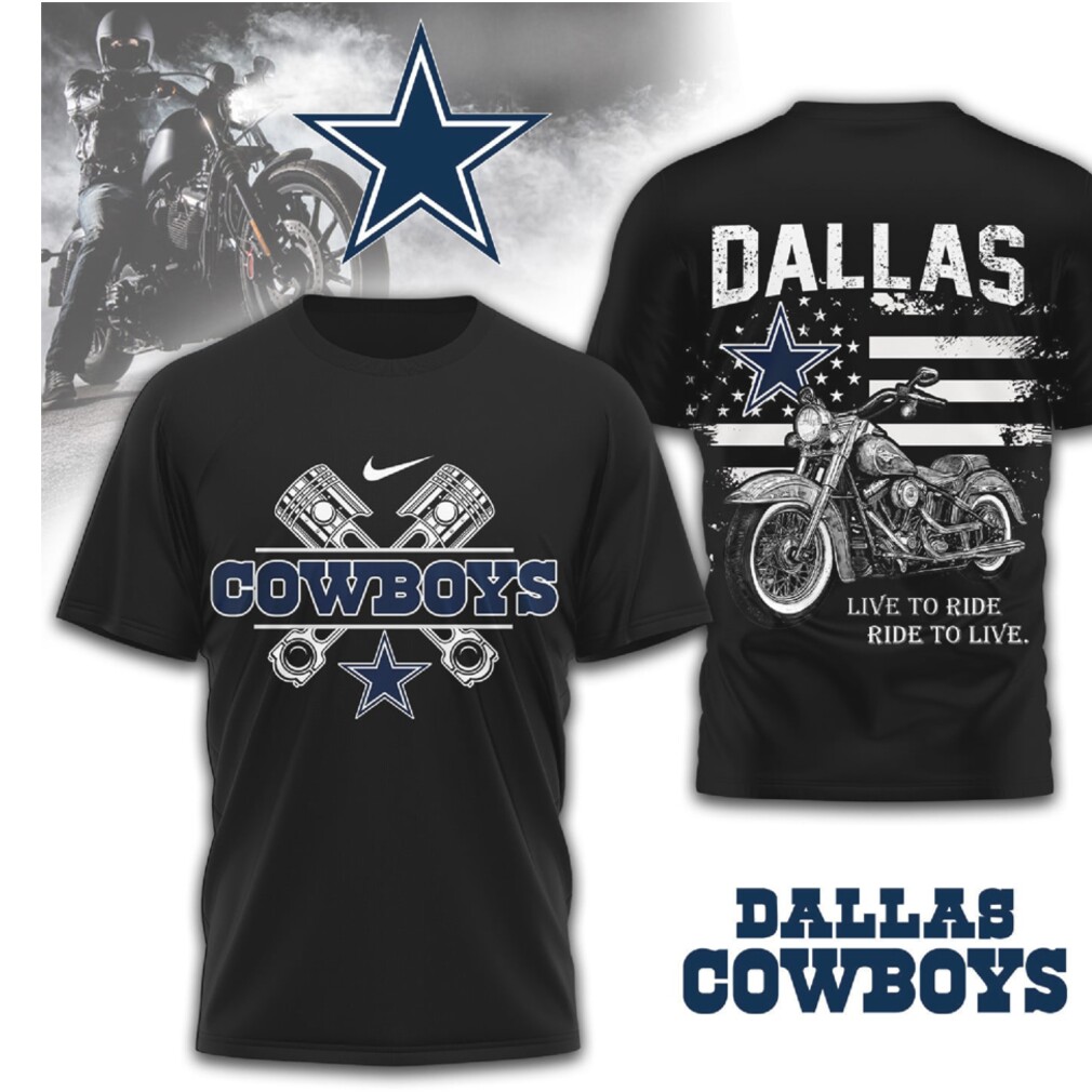 Dallas Cowboys Motorcycle American Flag Biker Fan Gear Navy Blue Football T Shirt Dallas Cowboys Motorcycle American Flag Biker Fan Gear Navy Blue Football T Shirt