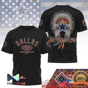 Dallas Cowboys NFL Native American Heritage Month Headdress T Shirt