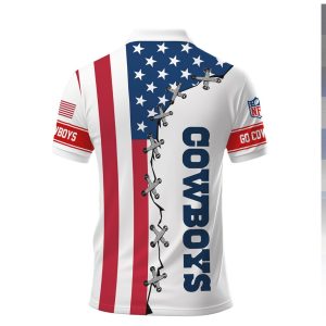 Dallas Cowboys NFL Patriotic Star Stripes Lace Up Polo