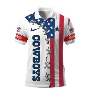 Dallas Cowboys NFL Patriotic Star Stripes Lace Up Polo
