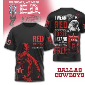 Dallas Cowboys R.E.D. Friday Remember Everyone Deployed Veteran T Shirt Dallas Cowboys R.E.D. Friday Remember Everyone Deployed Veteran T Shirt