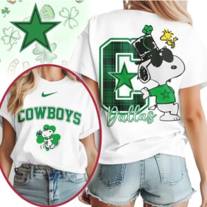 Dallas Cowboys Snoopy St. Patrick’s Day Green Plaid NFL Football T Shirt Dallas Cowboys Snoopy St. Patrick’s Day Green Plaid NFL Football T Shirt