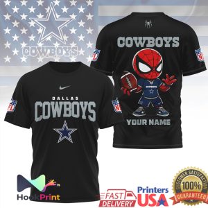 Dallas Cowboys Spider Man Custom Name Mascot NFL Football T Shirt Dallas Cowboys Spider Man Custom Name Mascot NFL Football T Shirt