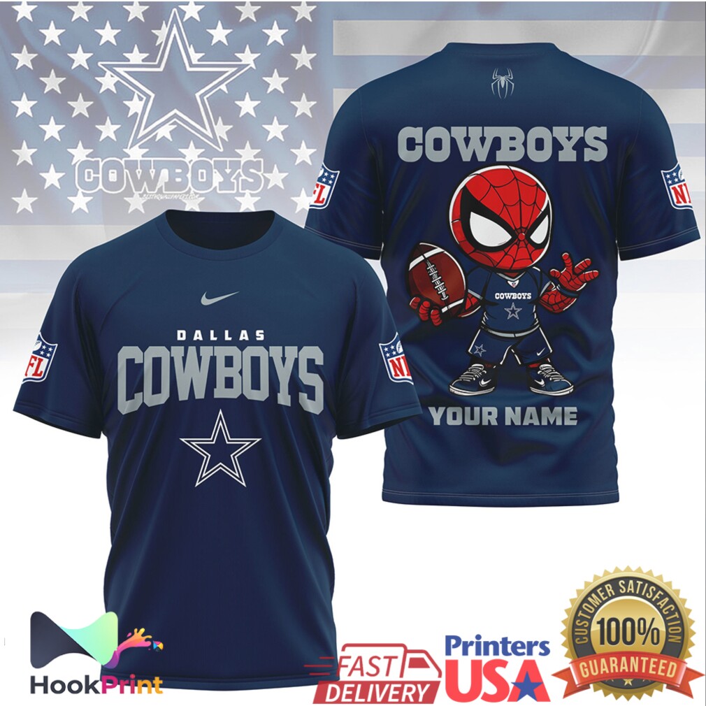 Dallas Cowboys Spider Man Custom Name Mascot NFL Football T Shirt Dallas Cowboys Spider Man Custom Name Mascot NFL Football T Shirt