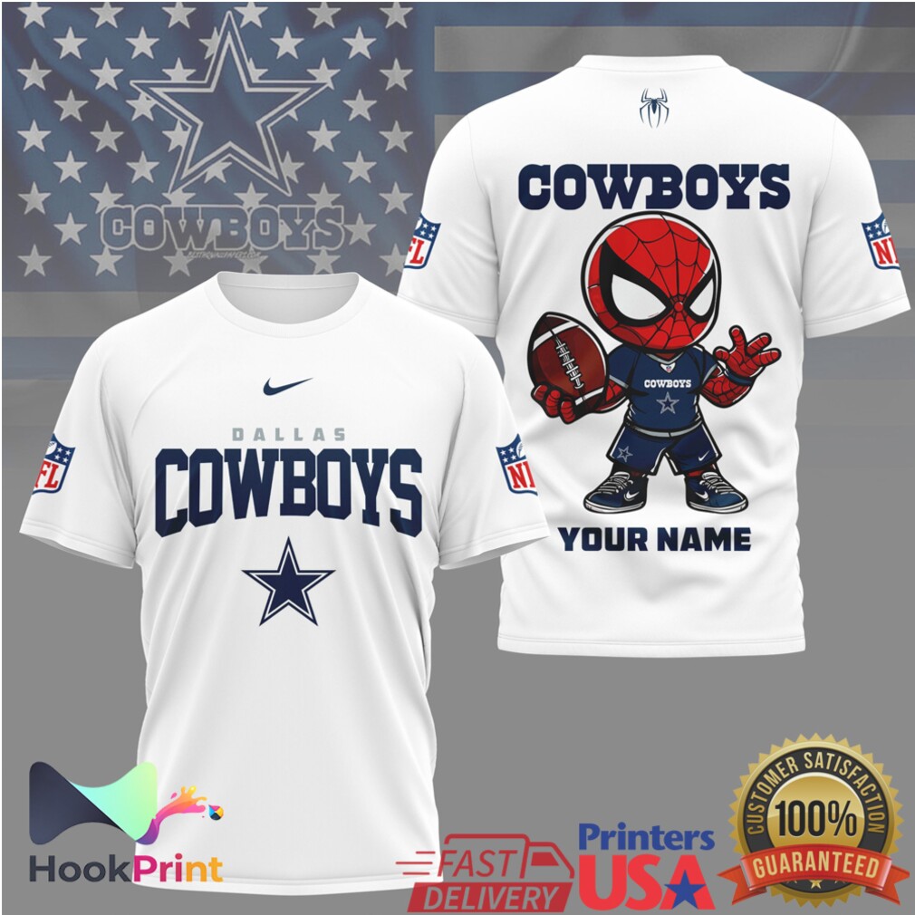 Dallas Cowboys Spider Man Custom Name Mascot NFL Football T Shirt Dallas Cowboys Spider Man Custom Name Mascot NFL Football T Shirt