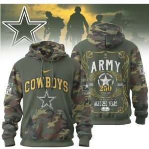 Dallas Cowboys U.S. Army 250 Years Anniversary Camo Military T Shirt