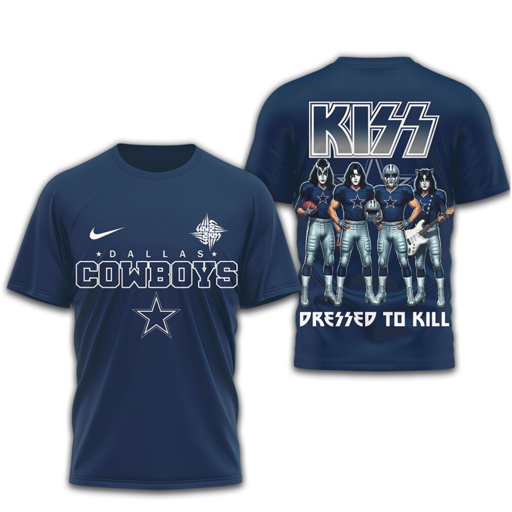 Dallas Cowboys x KISS Dressed To Kill Rock Band NFL Mashup T Shirt Dallas Cowboys x KISS Dressed To Kill Rock Band NFL Mashup T Shirt
