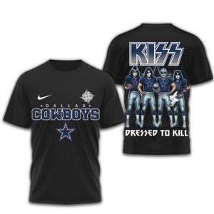Dallas Cowboys x KISS Dressed To Kill Rock Band NFL Mashup T Shirt