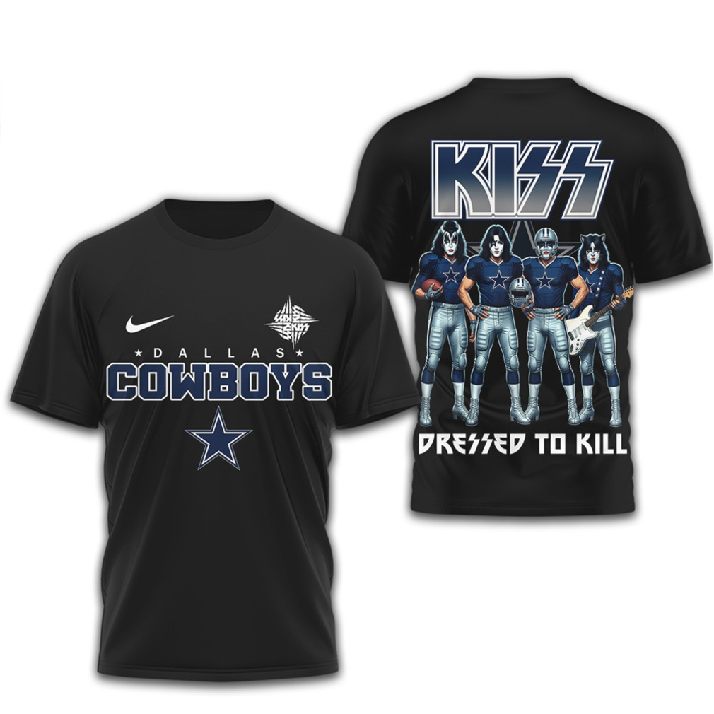 Dallas Cowboys x KISS Dressed To Kill Rock Band NFL Mashup T Shirt Dallas Cowboys x KISS Dressed To Kill Rock Band NFL Mashup T Shirt