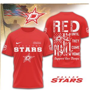 Dallas Stars R.E.D. Support Our Troops Military Appreciation 3D T Shirt