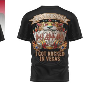 Def Leppard Las Vegas Residency 2026 I Got Rocked In Vegas Concert T Shirt Def Leppard Las Vegas Residency 2026 I Got Rocked In Vegas Concert T Shirt