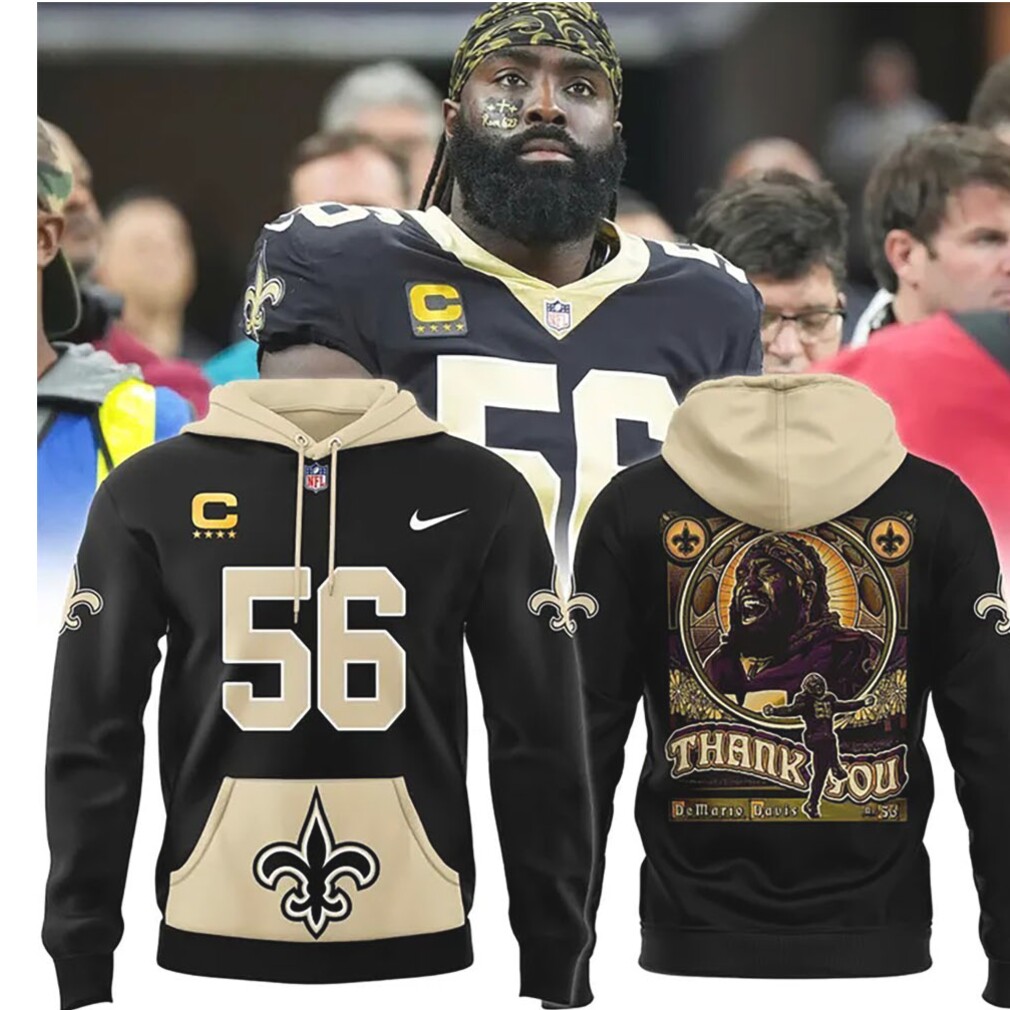 Demario Davis New Orleans Saints 56 Thank You Tribute Captain T Shirt Demario Davis New Orleans Saints 56 Thank You Tribute Captain T Shirt