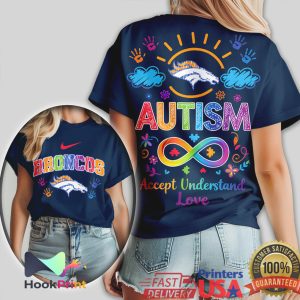 Denver Broncos Autism Awareness Accept Understand Love Design T Shirt