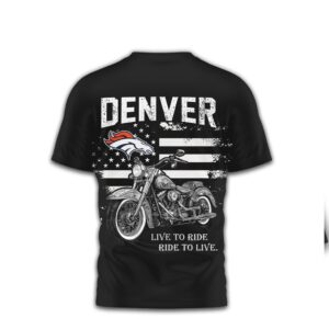 Denver Broncos Biker Pistons Live To Ride Custom NFL Shirt