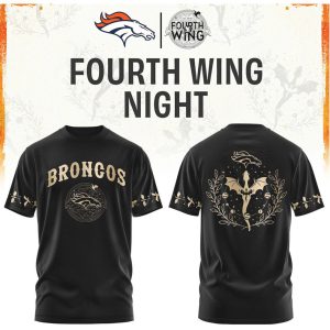 Denver Broncos Fourth Wing Night Dragon Football T Shirt