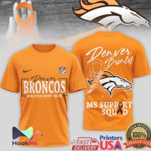 Denver Broncos MS Support Squad Awareness MS Xtra Credit Crew T Shirt
