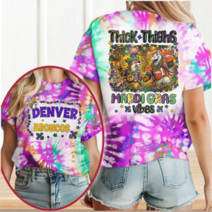Denver Broncos Mardi Gras Vibes Thick Thighs NFL T Shirt