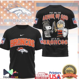 Denver Broncos Peanuts Snoopy Put On The Armor Of God Shirt