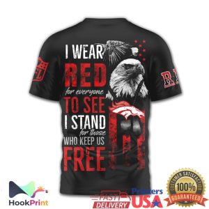 Denver Broncos RED Friday Remember Everyone Deployed 3D T Shirt