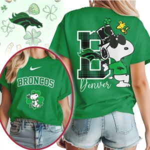Denver Broncos Snoopy St. Patrick’s Day Lucky Clover NFL Football T Shirt Denver Broncos Snoopy St. Patrick’s Day Lucky Clover NFL Football T Shirt