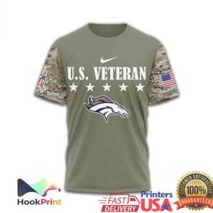 Denver Broncos U.S. Veteran Salute to Service Olive Camo T Shirt