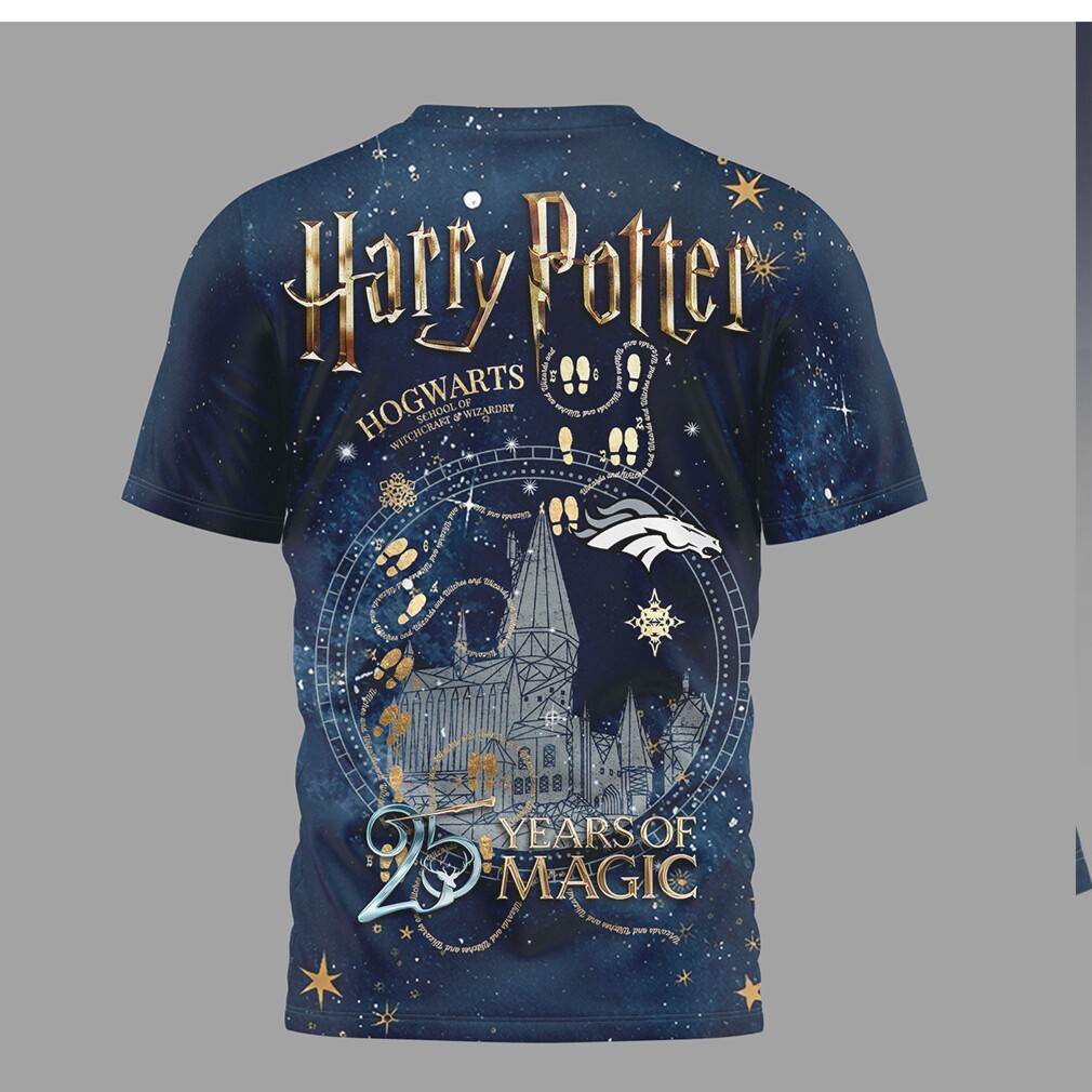 Denver Broncos x Harry Potter 25 Years of Magic Navy T Shirt Denver Broncos x Harry Potter 25 Years of Magic Navy T Shirt