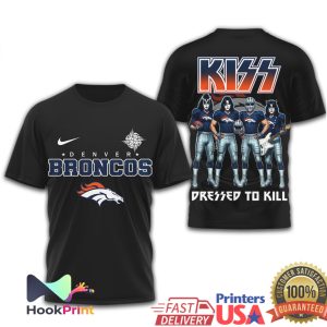 Denver Broncos x KISS Rock Band “Dressed To Kill” Fan T Shirt