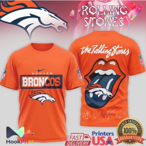 Denver Broncos x The Rolling Stones Tongue Logo Signature T Shirt Denver Broncos x The Rolling Stones Tongue Logo Signature T Shirt