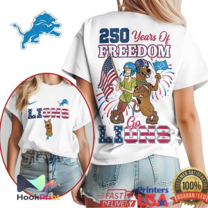 Detroit Lions 250 Years of Freedom Scooby Doo Patriotic Semicentennial Shirt