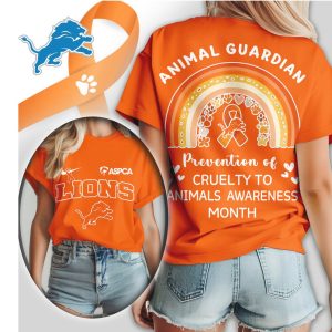Detroit Lions ASPCA Animal Guardian Prevention of Cruelty to Animals Awareness T Shirt