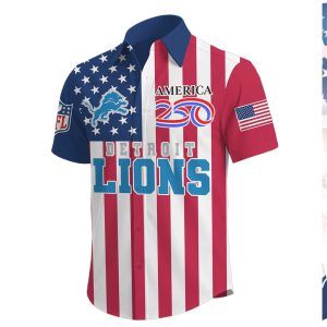 Detroit Lions America 250th Semiquincentennial Eagle Patriotic Button Up Shirt