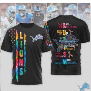 Detroit Lions Autism Awareness See Able Not The Label T Shirt