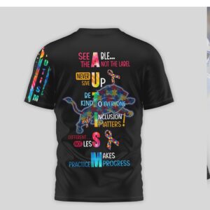 Detroit Lions Autism Awareness See Able Not The Label T Shirt