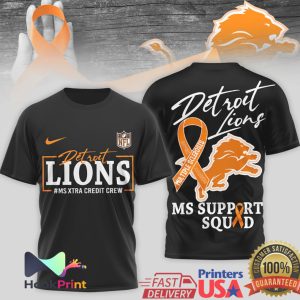Detroit Lions MS Awareness MS Xtra Credit Crew Support Squad T Shirt T Shirt