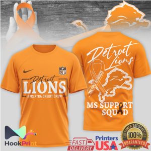 Detroit Lions MS Awareness MS Xtra Credit Crew Support Squad T Shirt T Shirt