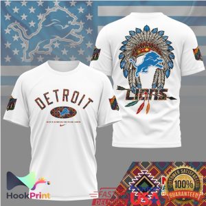 Detroit Lions NFL Native American Heritage Month Headdress T Shirt