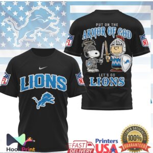 Detroit Lions Peanuts Snoopy Put On The Armor Of God Shirt