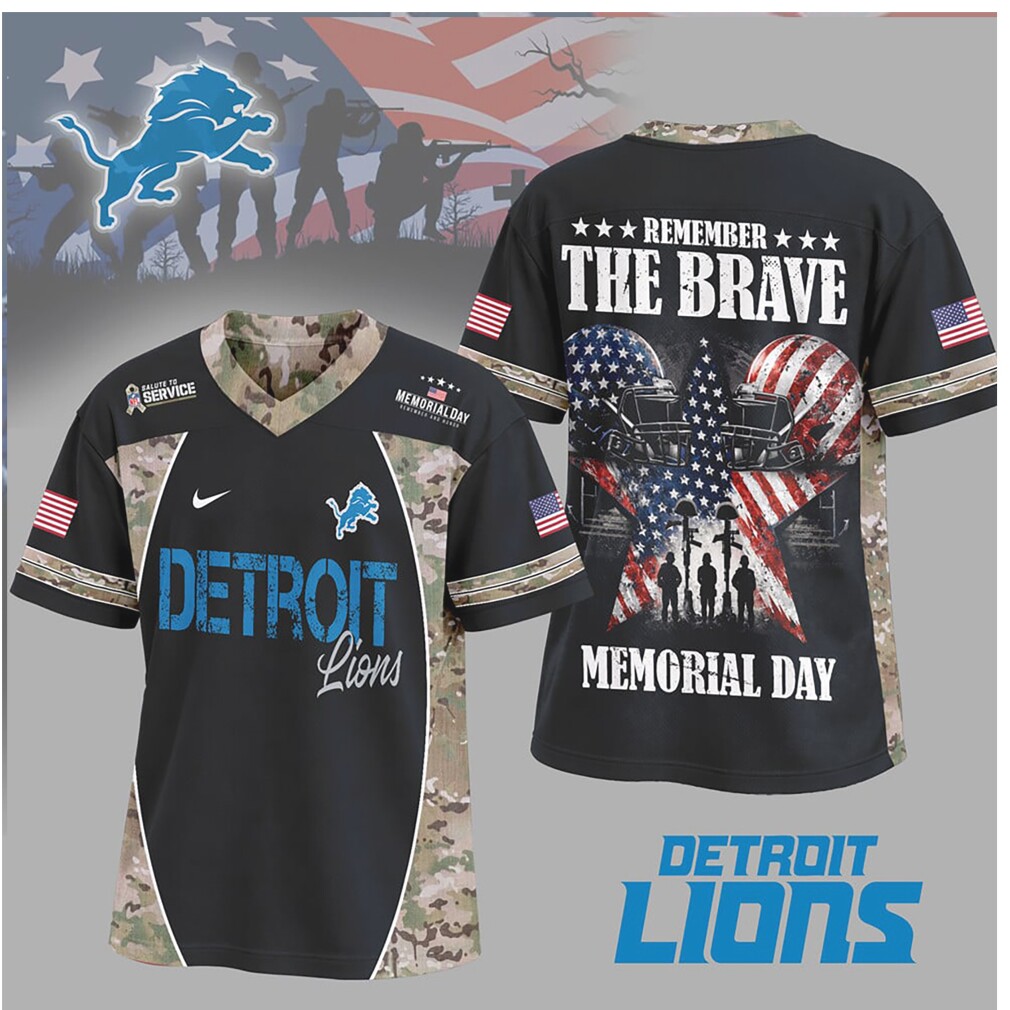 Detroit Lions Remember The Brave Memorial Day Military Camo Jersey Detroit Lions Remember The Brave Memorial Day Military Camo Jersey