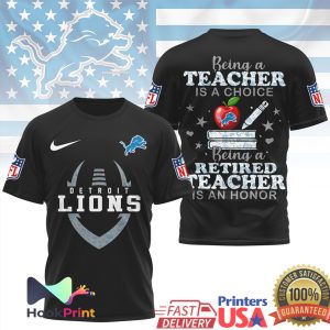 Detroit Lions Retired Teacher “Is An Honor” NFL Tribute Shirt