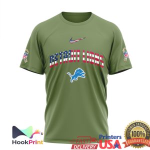 Detroit Lions Snoopy 250th Anniversary USA Military Green T Shirt