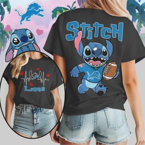 Detroit Lions Stitch Football Cute Stitch Fan Gear Blue Silver Disney T Shirt Detroit Lions Stitch Football Cute Stitch Fan Gear Blue Silver Disney T Shirt