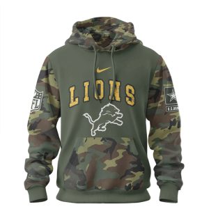 Detroit Lions U.S. Army 250th Anniversary Camo T Shirt