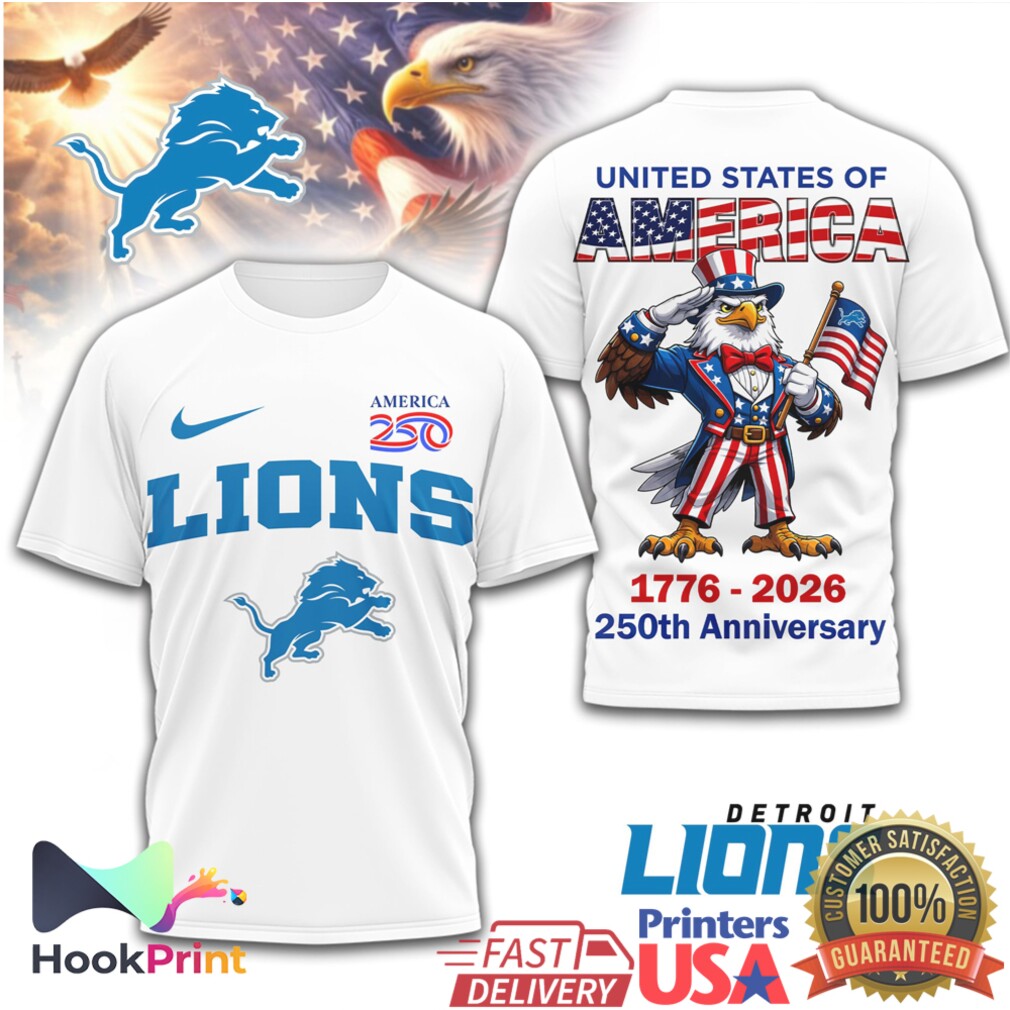 Detroit Lions USA 250th Anniversary 1776 2026 Patriotic Eagle T Shirt Detroit Lions USA 250th Anniversary 1776 2026 Patriotic Eagle T Shirt