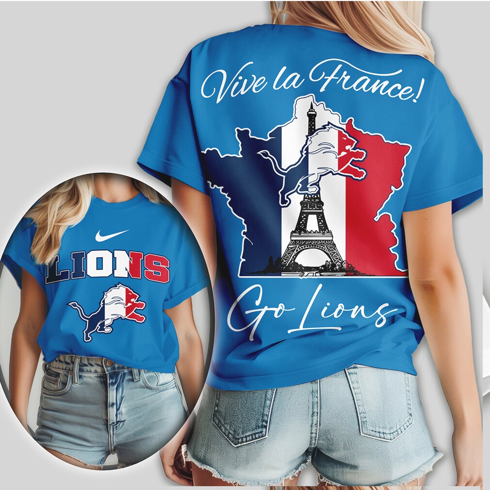 Detroit Lions Vive la France Silhouette Map Eiffel Tower NFL Shirt Detroit Lions Vive la France Silhouette Map Eiffel Tower NFL Shirt