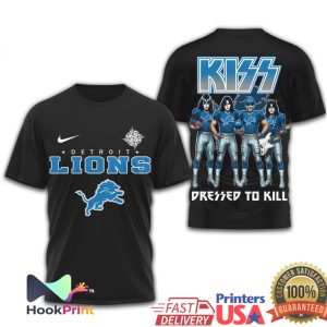 Detroit Lions x KISS Rock Band “Dressed To Kill” Fan T Shirt