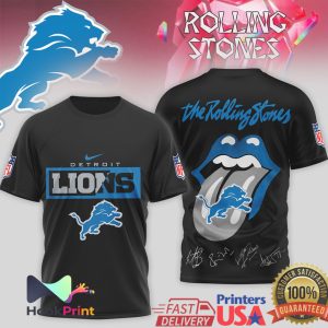 Detroit Lions x Rolling Stones Collaboration Signature Graphic T Shirt