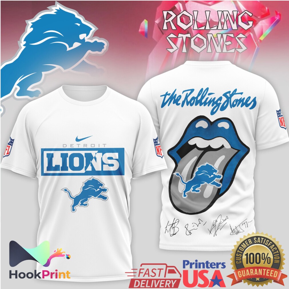 Detroit Lions x Rolling Stones Collaboration Signature Graphic T Shirt Detroit Lions x Rolling Stones Collaboration Signature Graphic T Shirt