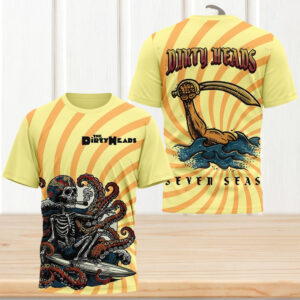 Dirty Heads Seven Seas Skeleton Surfer Octopus T Shirt Dirty Heads Seven Seas Skeleton Surfer Octopus T Shirt