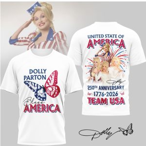 Dolly Parton Bless America 250th Anniversary Team USA T Shirt